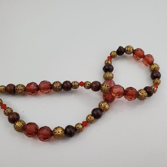 World Finds‎ Fair Trade Necklace Brown Beaded Long - Picture 2 of 7